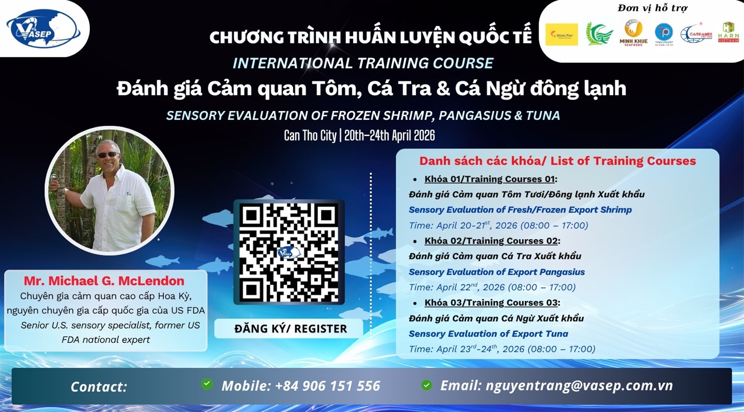 Đánh giá cảm quan theo chuẩn US FDA VASEP mở 3 khóa tập huấn quốc tế cho doanh nghiệp thủy sản