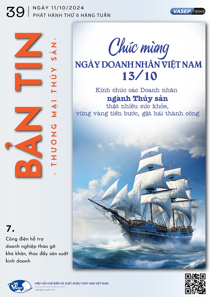 Bản tin tuần Thương mại Thủy sản số 39-2024