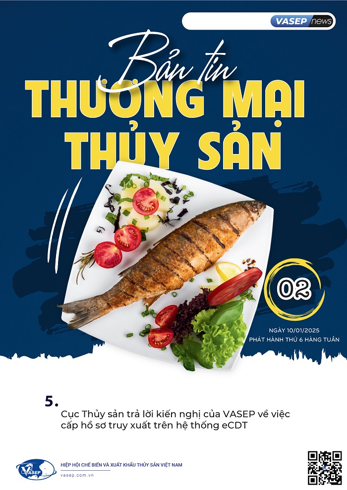 Bản tin tuần Thương mại Thủy sản số 02-2025