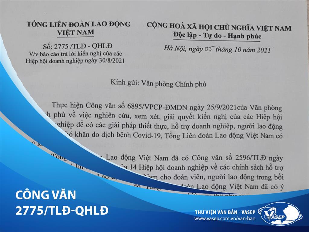 Tổng Liên đoàn Lao động Việt Nam trả lời kiến nghị của các Hiệp hội doanh nghiệp