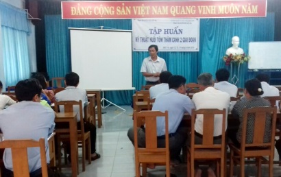 Bến Tre Tập huấn kỹ thuật nuôi tôm thẻ chân trắng 2 giai đoạn