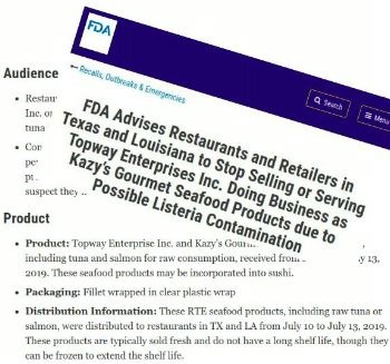 FDA đình chỉ đăng ký cơ sở của nhà sản xuất thủy sản tái phạm quy định về an toàn thực phẩm