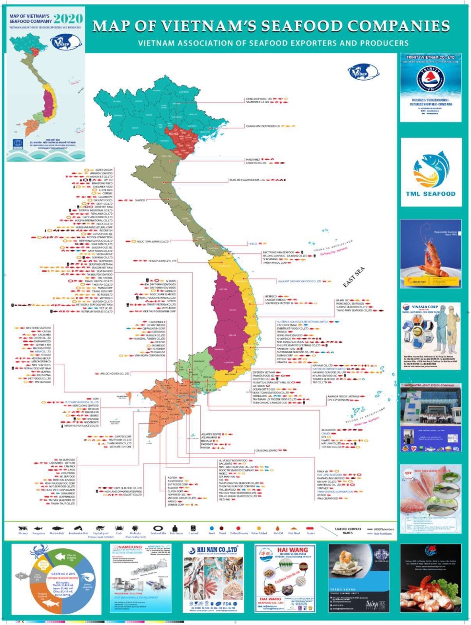 Bản đồ Doanh nghiệp Thuỷ sản Việt Nam - Map of Vietnams seafood companies
