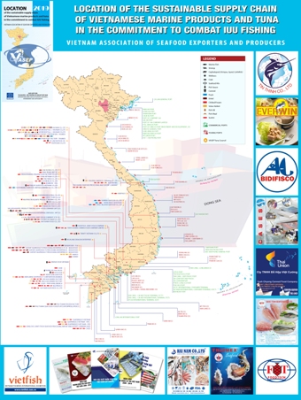 Bản đồ chuỗi cung ứng bền vững hải sản  cá ngừ VN trong cam kết chống khai thác IUU